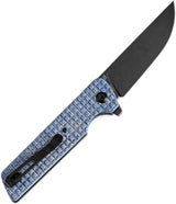 Tenable Knives Anomaly Linerlock Blue Frag - Nitro V Steel Blade With Stonewash Finish And Blue Micarta Handle by Tenable Knives