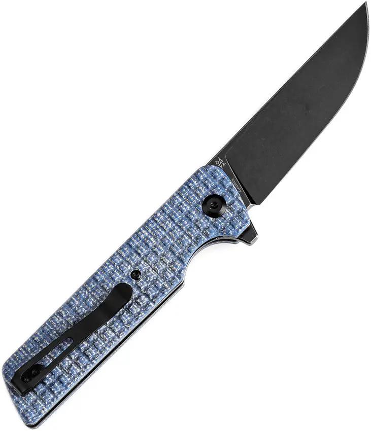 Tenable Knives Anomaly Linerlock Blue Frag - Nitro V Steel Blade With Stonewash Finish And Blue Micarta Handle by Tenable Knives