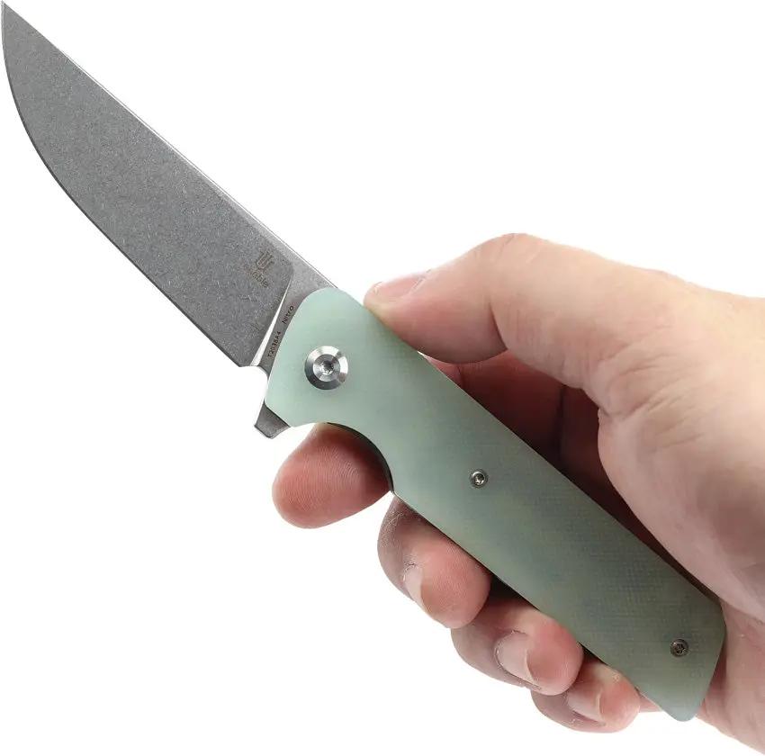 Tenable Knives Anomaly Linerlock Jade G10 T2038A4 - Nitro V Blade Jade Handle Extended Tang Pocket Clip by Tenable Knives