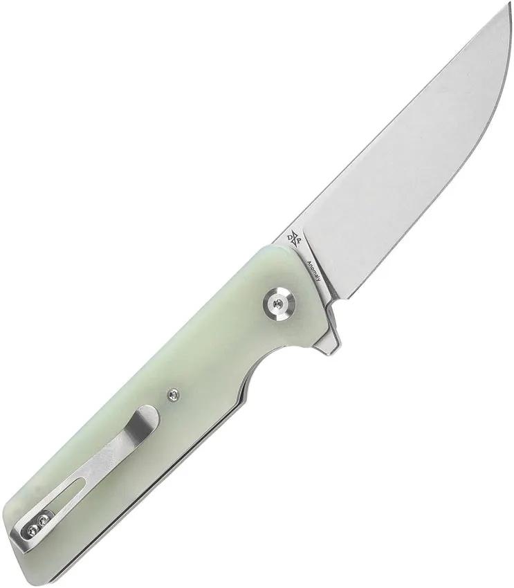 Tenable Knives Anomaly Linerlock Jade G10 T2038A4 - Nitro V Blade Jade Handle Extended Tang Pocket Clip by Tenable Knives