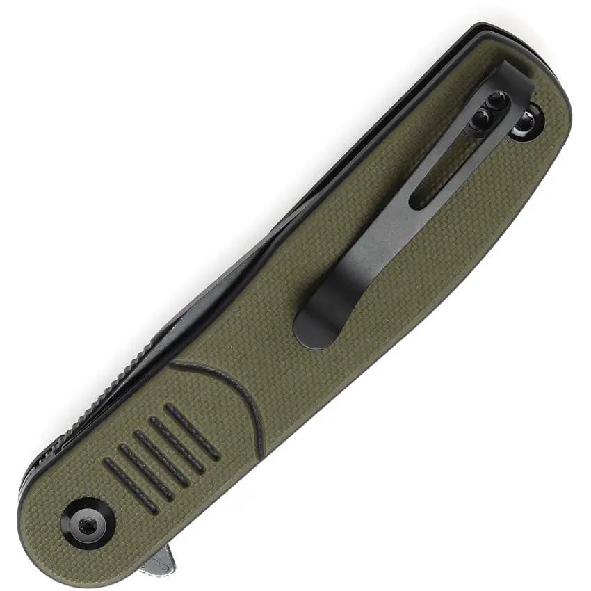 Tenable Knives Einar Linerlock OD Green G10 Knife - Nitro V Steel Drop Point Blade BlackWash Finish by Tenable Knives
