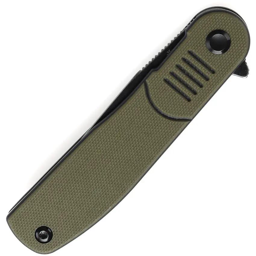 Tenable Knives Einar Linerlock OD Green G10 Knife - Nitro V Steel Drop Point Blade BlackWash Finish by Tenable Knives