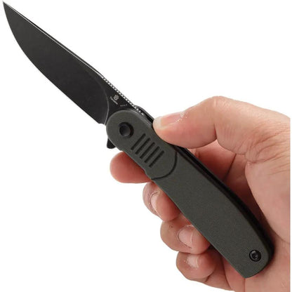 Tenable Knives Einar Linerlock OD Green G10 Knife - Nitro V Steel Drop Point Blade BlackWash Finish by Tenable Knives