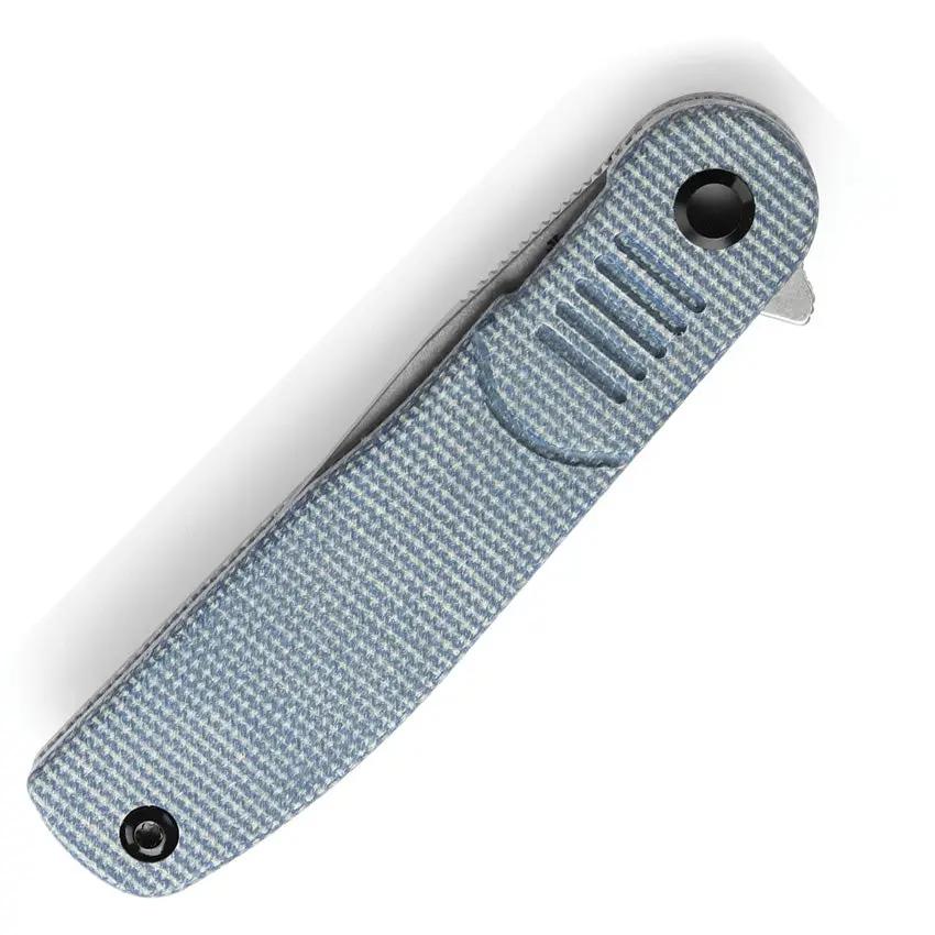 Tenable Knives Einar Linerlock SW Blue T2072A2 - Nitro V Steel Drop Point Blade Blue Canvas Micarta Handle by Tenable Knives