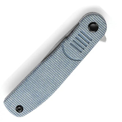 Tenable Knives Einar Linerlock SW Blue T2072A2 - Nitro V Steel Drop Point Blade Blue Canvas Micarta Handle by Tenable Knives