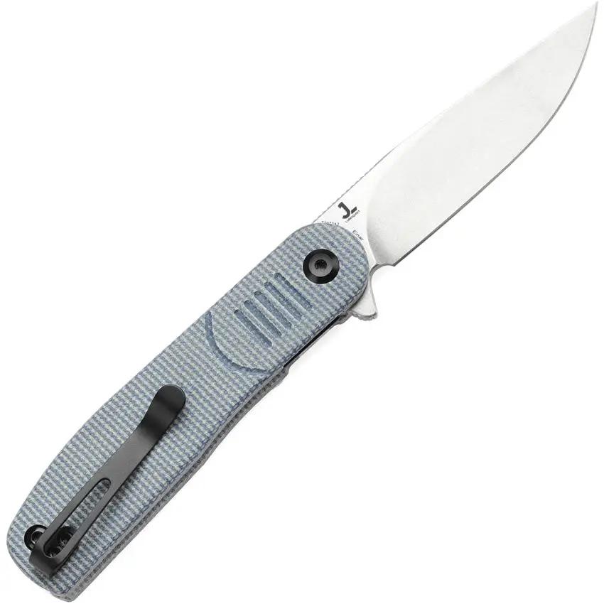 Tenable Knives Einar Linerlock SW Blue T2072A2 - Nitro V Steel Drop Point Blade Blue Canvas Micarta Handle by Tenable Knives