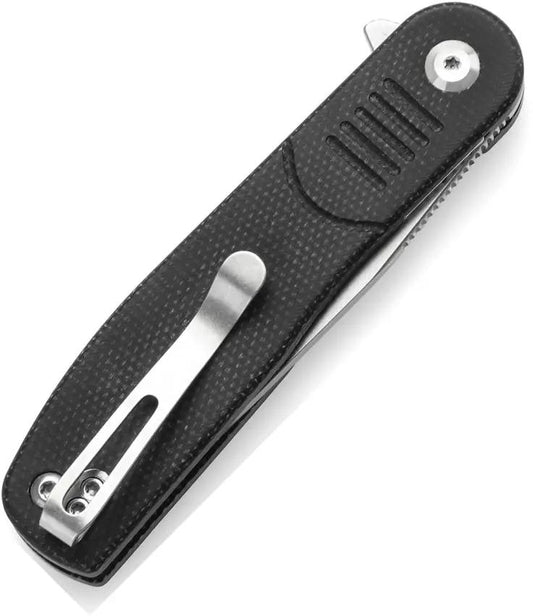 Tenable Knives Einar Linerlock SW Black T2072A3 - Nitro V Steel Drop Point Blade With Black Micarta Handle by Tenable Knives