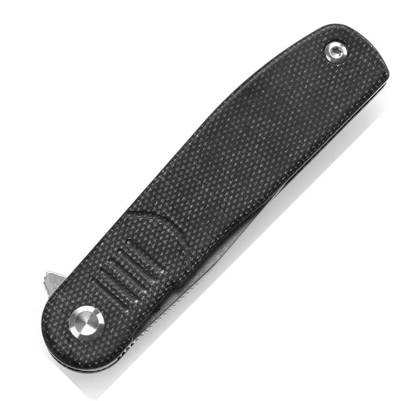 Tenable Knives Einar Linerlock SW Black T2072A3 - Nitro V Steel Drop Point Blade With Black Micarta Handle by Tenable Knives
