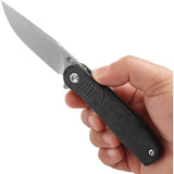 Tenable Knives Einar Linerlock SW Black T2072A3 - Nitro V Steel Drop Point Blade With Black Micarta Handle by Tenable Knives