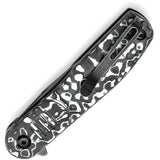 Tenable Knives Einar Linerlock White CF - Nitro V Drop Point Blade With BlackWash Finish And Extended Tang by Tenable Knives