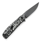 Tenable Knives Einar Linerlock White CF - Nitro V Drop Point Blade With BlackWash Finish And Extended Tang by Tenable Knives
