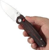 Tenable Knives Raven Crossbar Lock Knife - Black Red G10 Handle, 14C28N Drop Point Blade, Stonewash Finish by Tenable Knives