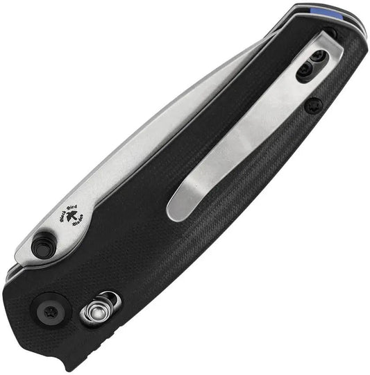 Tenable Knives Raven Crossbar Lock EDC with 3.13in 14C28N Sandvik Drop Point Blade and Black G10 by Tenable Knives