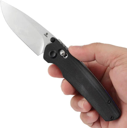 Tenable Knives Raven Crossbar Lock EDC with 3.13in 14C28N Sandvik Drop Point Blade and Black G10 by Tenable Knives