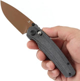 Tenable Knives Raven Crossbar Lock Black Micarta T2109V6 - Rose Gold Coated Blade by Tenable Knives