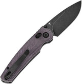 Tenable Knives Raven Crossbar Lock Purple Canvas Micarta Handle - 14C28N Sandvik Stainless Drop Point Blade by Tenable Knives
