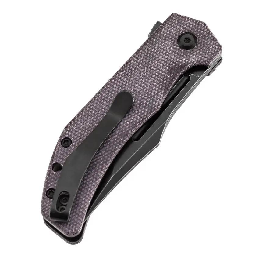 Tenable Knives Orion Linerlock Purple Micarta - Clip Point Blade 14C28N Stainless by Tenable Knives