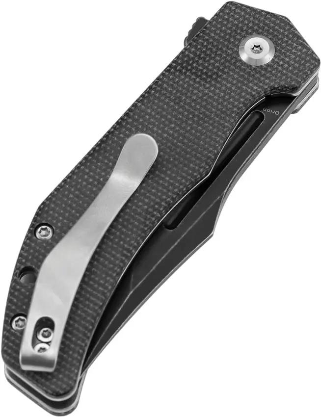 Tenable Knives Orion Linerlock Black Micarta - 14C28N Sandvik Stainless Clip Point Blade by Tenable Knives