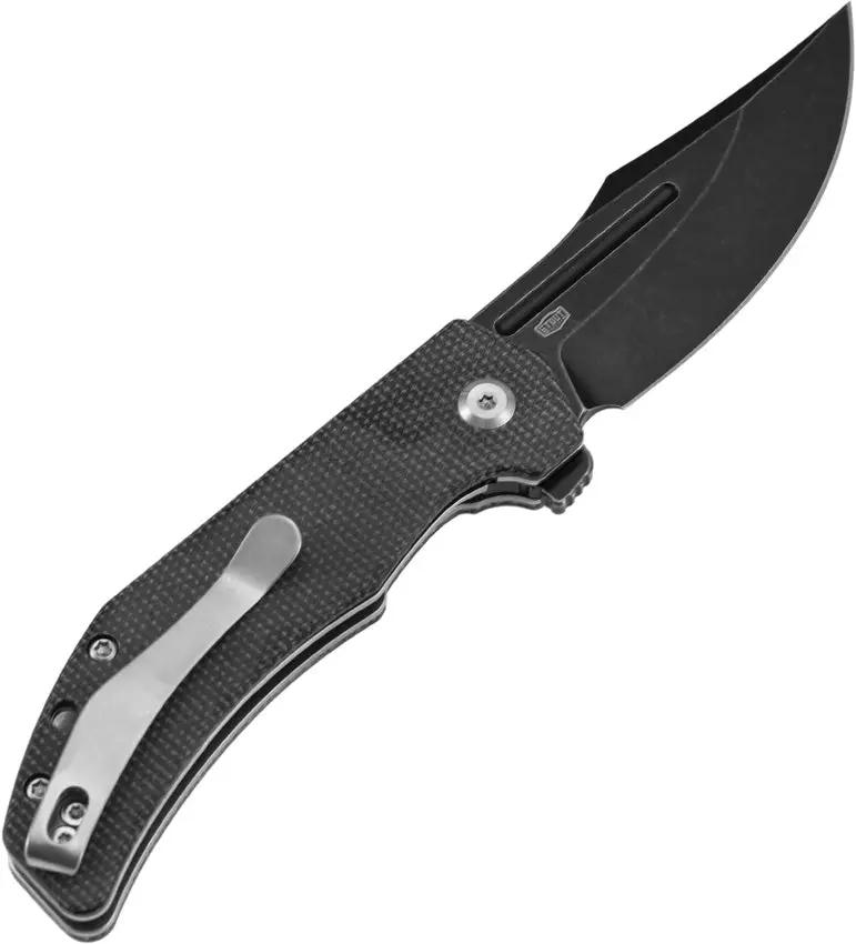 Tenable Knives Orion Linerlock Black Micarta - 14C28N Sandvik Stainless Clip Point Blade by Tenable Knives