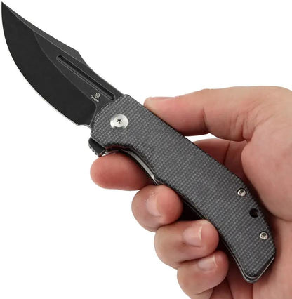 Tenable Knives Orion Linerlock Black Micarta - 14C28N Sandvik Stainless Clip Point Blade by Tenable Knives