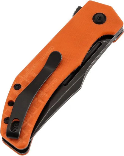 Tenable Knives Orion Linerlock Orange Frag Pattern G10 - Durable Clip Point Blade with Extended Tang and Lanyard Hole by Tenable Knives