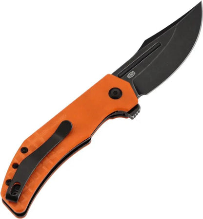 Tenable Knives Orion Linerlock Orange Frag Pattern G10 - Durable Clip Point Blade with Extended Tang and Lanyard Hole by Tenable Knives