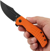 Tenable Knives Orion Linerlock Orange Frag Pattern G10 - Durable Clip Point Blade with Extended Tang and Lanyard Hole by Tenable Knives