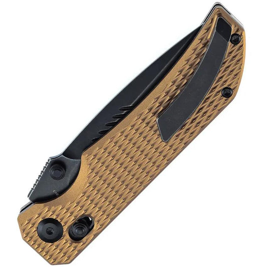Tenable Knives Eaglestrike Crossbar Lock - Bronze Textured Aluminum Handle With Nitro V Steel Spear Point Blade by Tenable Knives