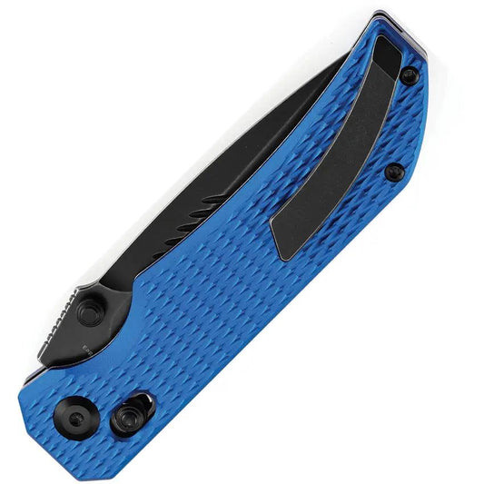 Tenable Knives Eaglestrike Crossbar Lock Blue - Nitro V Steel Spear Point Blade Textured Aluminum Handle by Tenable Knives