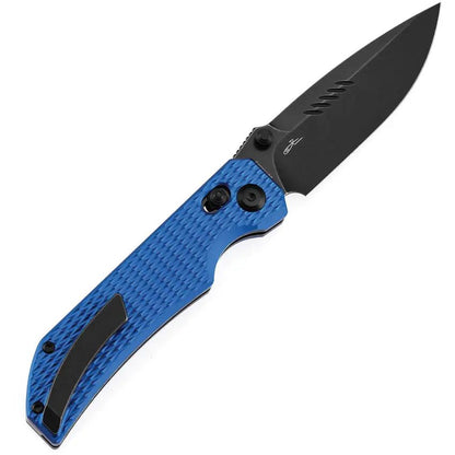 Tenable Knives Eaglestrike Crossbar Lock Blue - Nitro V Steel Spear Point Blade Textured Aluminum Handle by Tenable Knives