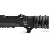 TB Outdoor Survival Fixed Blade - Full Tang MOX Steel Knife With Black PVD Coating Paracord Grip by TB Outdoor