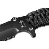 TB Outdoor Survival Fixed Blade - Full Tang MOX Steel Knife With Black PVD Coating Paracord Grip by TB Outdoor