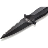 TB Outdoor Protecteur Tactical Knife - 8.25 Inch Overall, Black PVD Coated Partially Serrated MOX Steel Dagger Blade by TB Outdoor