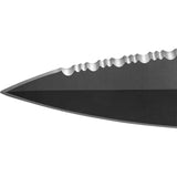 TB Outdoor Protecteur Tactical Knife - 8.25 Inch Overall, Black PVD Coated Partially Serrated MOX Steel Dagger Blade by TB Outdoor
