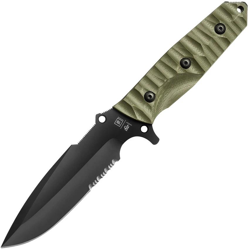 TB Outdoor Survival Fixed Blade Green 11060008 by TB Outdoor