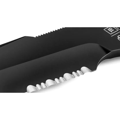 TB Outdoor Survival Fixed Blade - 9.75 Inch Overall Black PVD MOX Steel Full Tang Glass Breaker by TB Outdoor