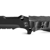 TB Outdoor Survival Fixed Blade - 9.75 Inch Overall Black PVD MOX Steel Full Tang Glass Breaker by TB Outdoor