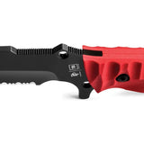 TB Outdoor Survival Fixed Blade - Red G10 Handle Full Tang with Glass Breaker and MOLLE Sheath by TB Outdoor