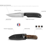 TB Outdoor Commandeur Fixed Blade Knife - ALENOX Blade, 4.5-Inch, 8.5-Inch Overall, Full Tang G10 Handle, Kydex Sheath by TB Outdoor