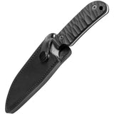TB Outdoor Commandeur Fixed Blade Knife - ALENOX 4.5 Inch Stonewash Blade, Black G10 Handle, Full Tang, Kydex Sheath by TB Outdoor