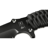 TB Outdoor Survival Fixed Blade - Black PVD MOX Steel Full Tang With Glass Breaker by TB Outdoor