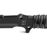 TB Outdoor Survival Fixed Blade - Black PVD MOX Steel Full Tang With Glass Breaker by TB Outdoor