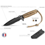 TB Outdoor Survival Fixed Blade Coyote Knife - 4.5 Inch MOX Steel Blade With Black PVD Coating And Full Tang by TB Outdoor