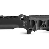 TB Outdoor Survival Fixed Blade Knife - MOX Steel Black Blade 9.75 Inch Overall, Full Tang, Glass Breaker, MOLLE Sheath by TB Outdoor