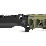TB Outdoor Survival Fixed Blade Knife Green - Full Tang With Glass Breaker, Lanyard Hole, MOLLE Kydex Sheath by TB Outdoor
