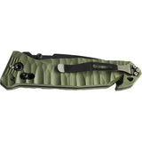TB Outdoor C.A.C. S200 Axis Lock Knife Green - Versatile EDC With Glass Breaker, Belt Cutter, Lanyard Hole by TB Outdoor