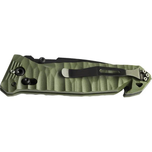 TB Outdoor C.A.C. S200 Axis Lock Knife Green - Versatile EDC With Glass Breaker, Belt Cutter, Lanyard Hole by TB Outdoor