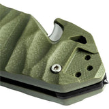 TB Outdoor C.A.C. S200 Axis Lock Knife Green - Versatile EDC With Glass Breaker, Belt Cutter, Lanyard Hole by TB Outdoor