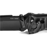 TB Outdoor CAC S200 Axis Lock Knife - Black Nitrox Blade, G10 Handle, Belt Cutter and Glass Breaker by TB Outdoor