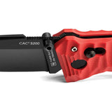 TB Outdoor CAC S200 Axis Lock Red Knife With Glass Breaker Belt Cutter Lanyard Hole by TB Outdoor